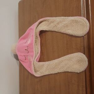 Zutano Pink and Cream Fleece Hat